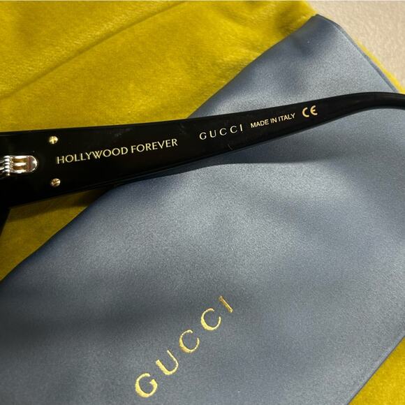 Gucci Cat Eye Sunglasses  Hollywood Forever Black Studded Crystals Authentic NEW - Picture 5 of 10